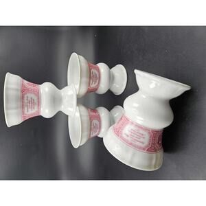 4 Asbach Uralt Rüdesheim am Rhein Footed Cups Heinrich W. Germany  4.5" Tall